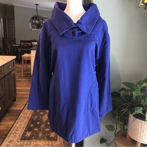 Soft Surroundings Purple Oversized Pullover Tunic Top Cotton Lagenlook Artsy M